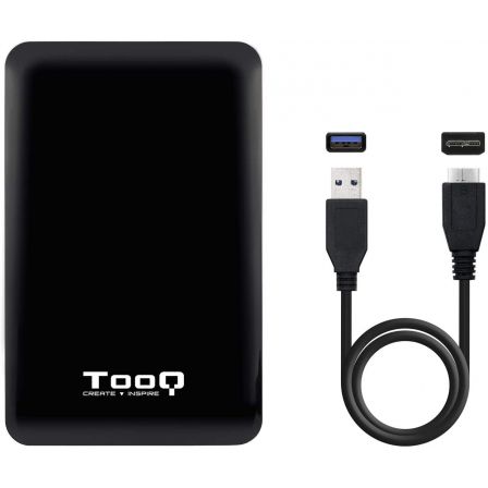 Tooq Carcasa Externa HDD/SSD 2.5" hasta 7,0mm SATA USB 3.0/3.1 Gen 1 Ultraplana Negro